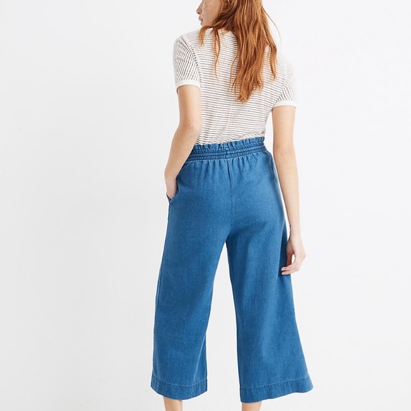 Madewell Indigo Smocked Huston Pull-On Crop Pants - Picture 13 of 16